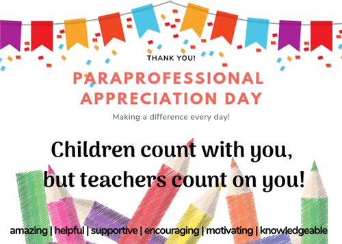 Paraprofessional Appreciation Day - April 1