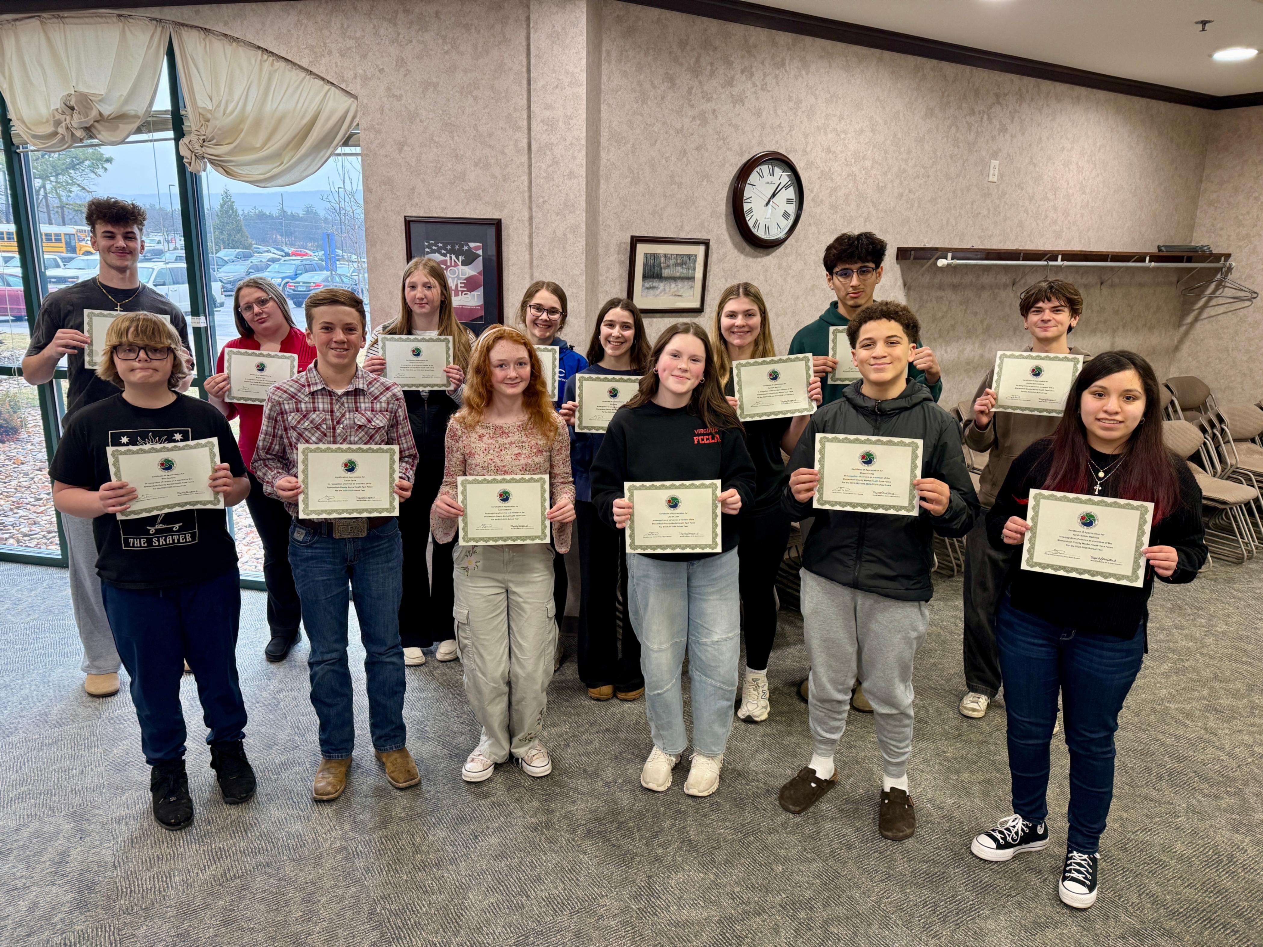 Students Recognized for Participation in Mental Health Task Force