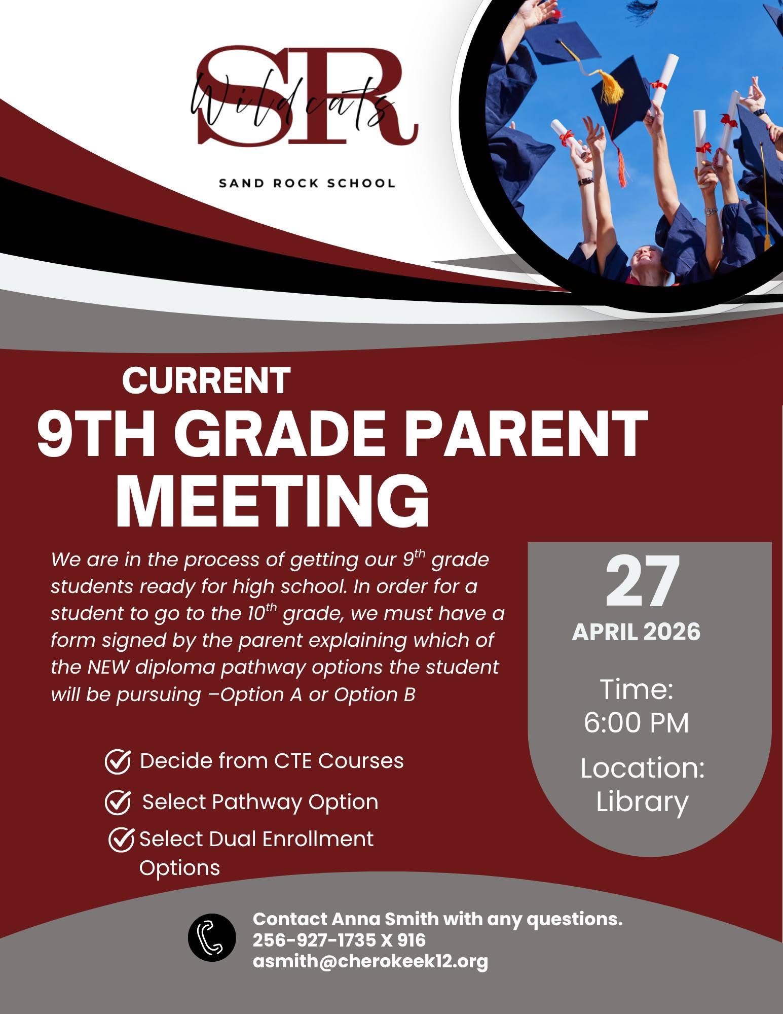 9th Grade Parent Meeting Flyer