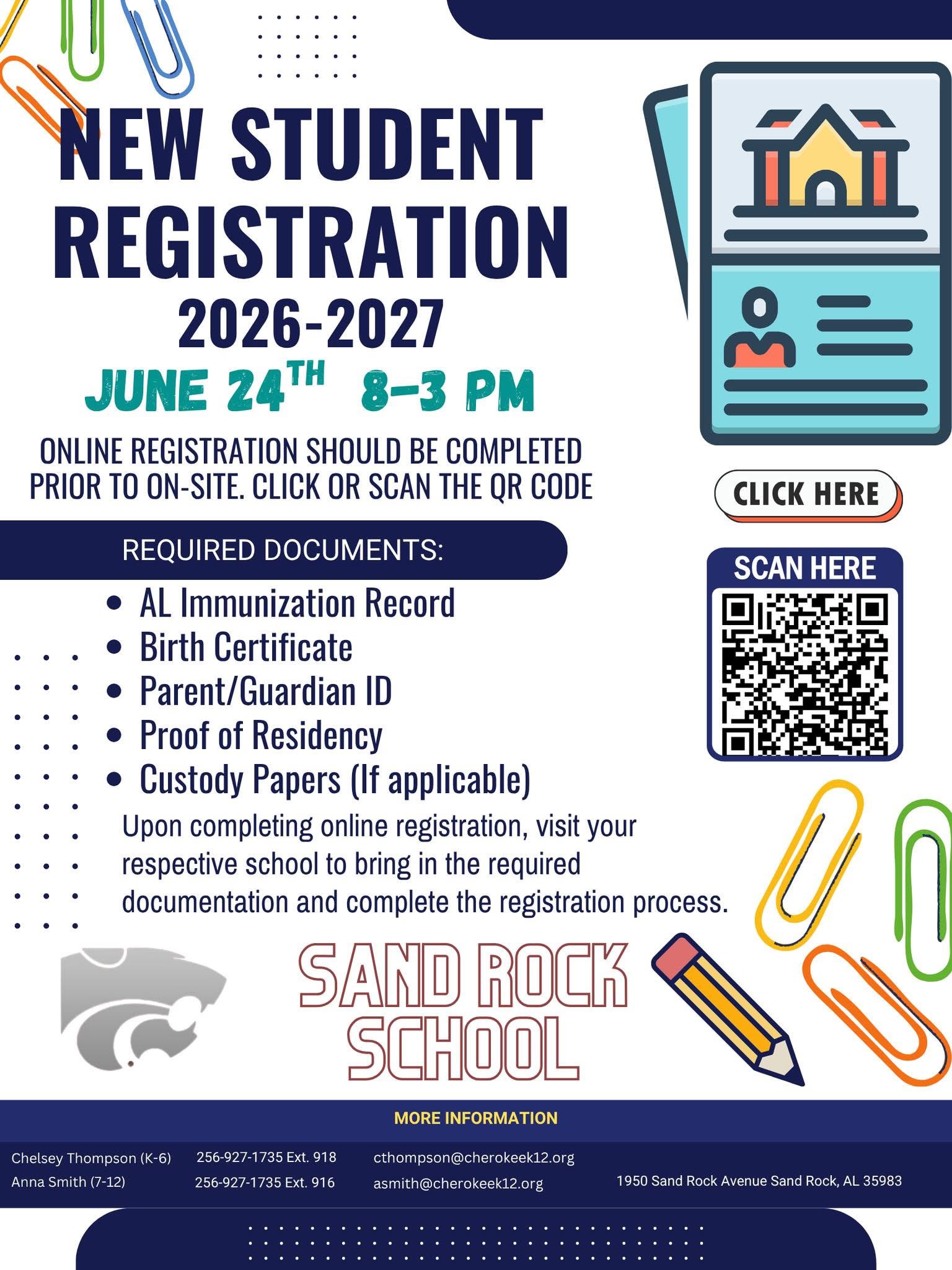 New Student Registration Flyer