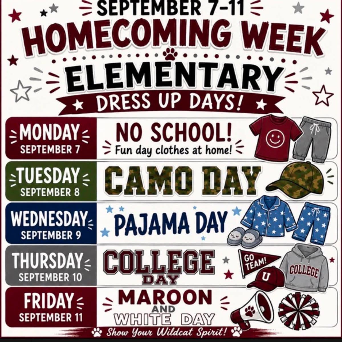 Homecoming Dress Up Days (Elementary) Flyer