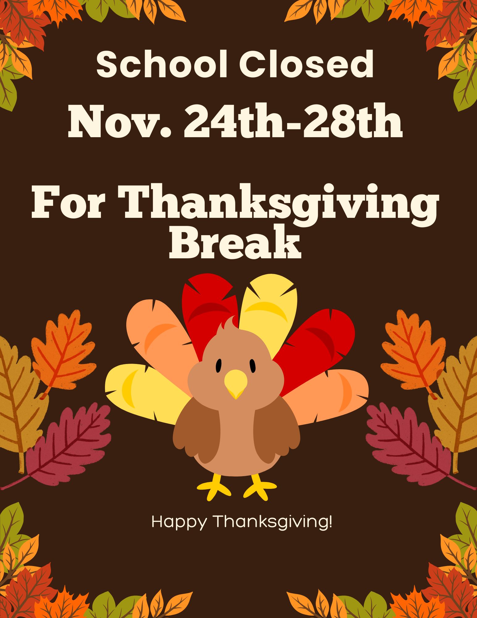 Thanksgiving Break Flyer