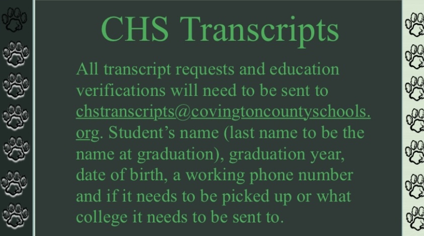 ALL Transcript Requests/Education Verifications