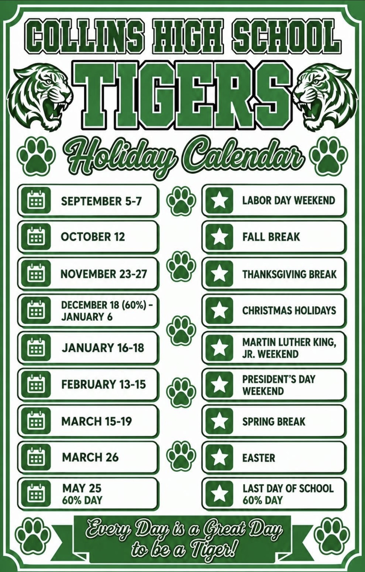 Holiday Calendar