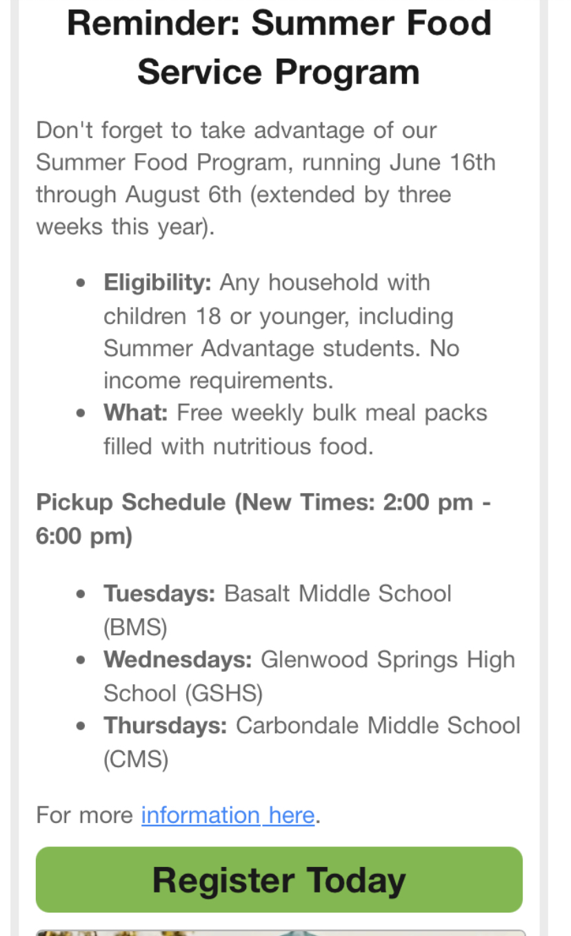 Free Summer Meals