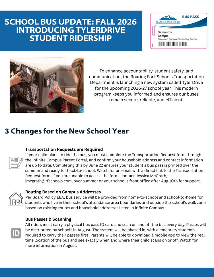 New Bus Info: Fall 2026