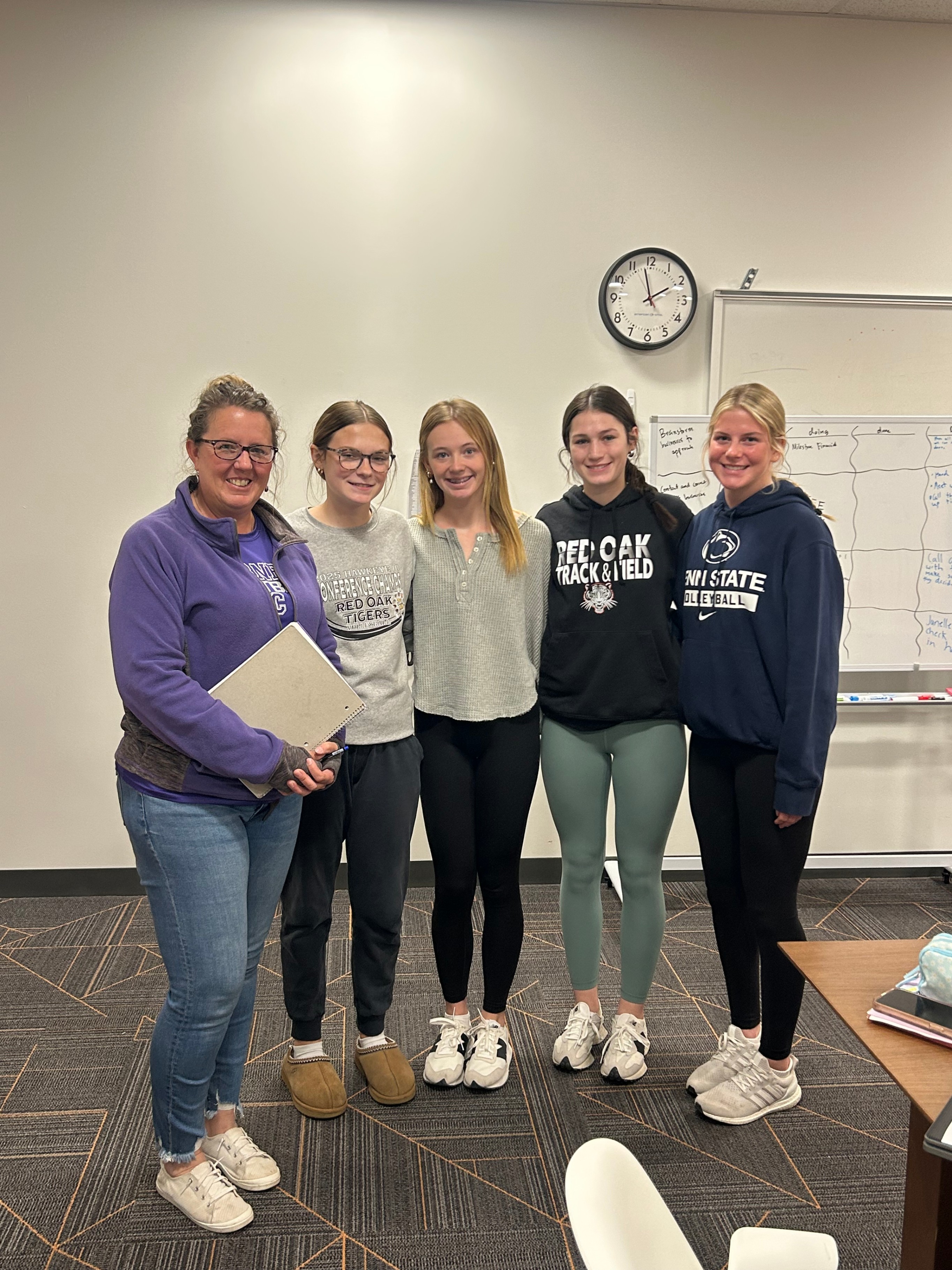 A Picture of the FORGE-Nishna Team (Left to Right: Emily Martin (Nishna Productions, Development Specialist), Audri, Sophie, Natalie and Keely. Not Pictured: Marlee)