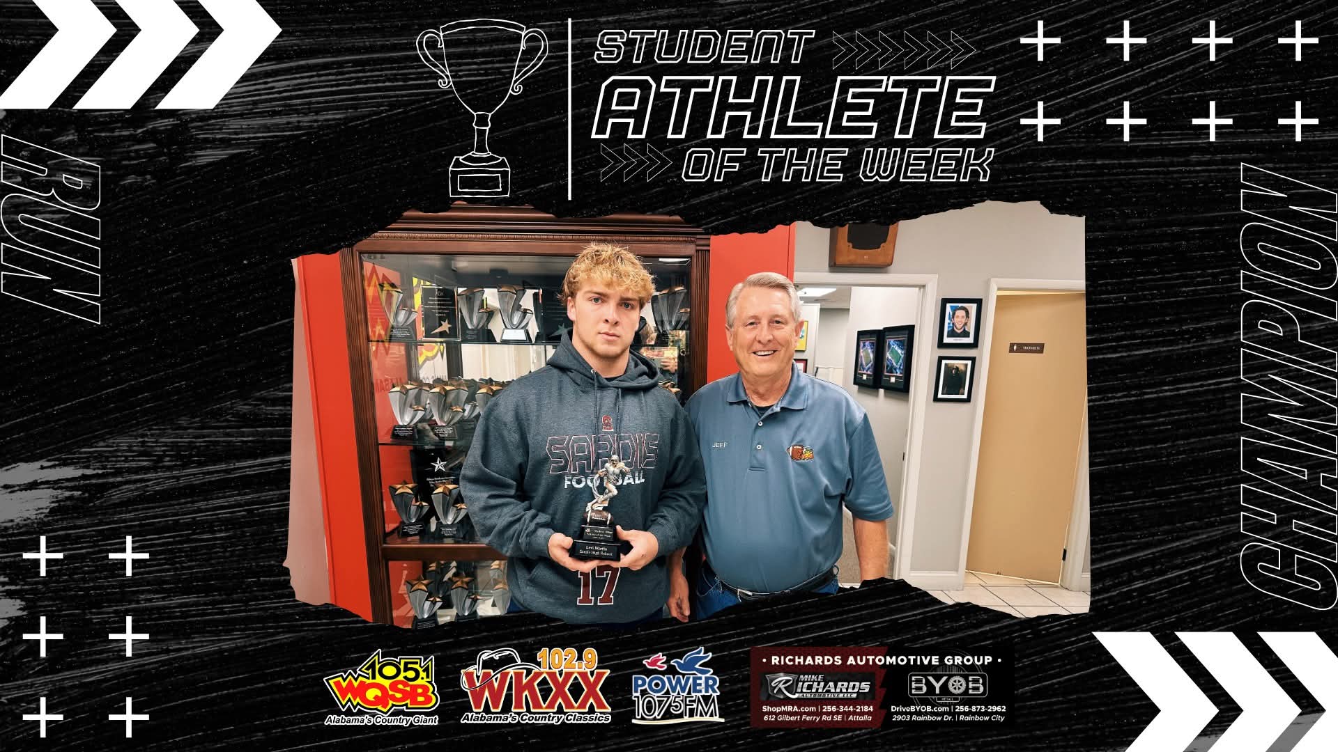 Levi Martin Earns Student Athlete of the Week