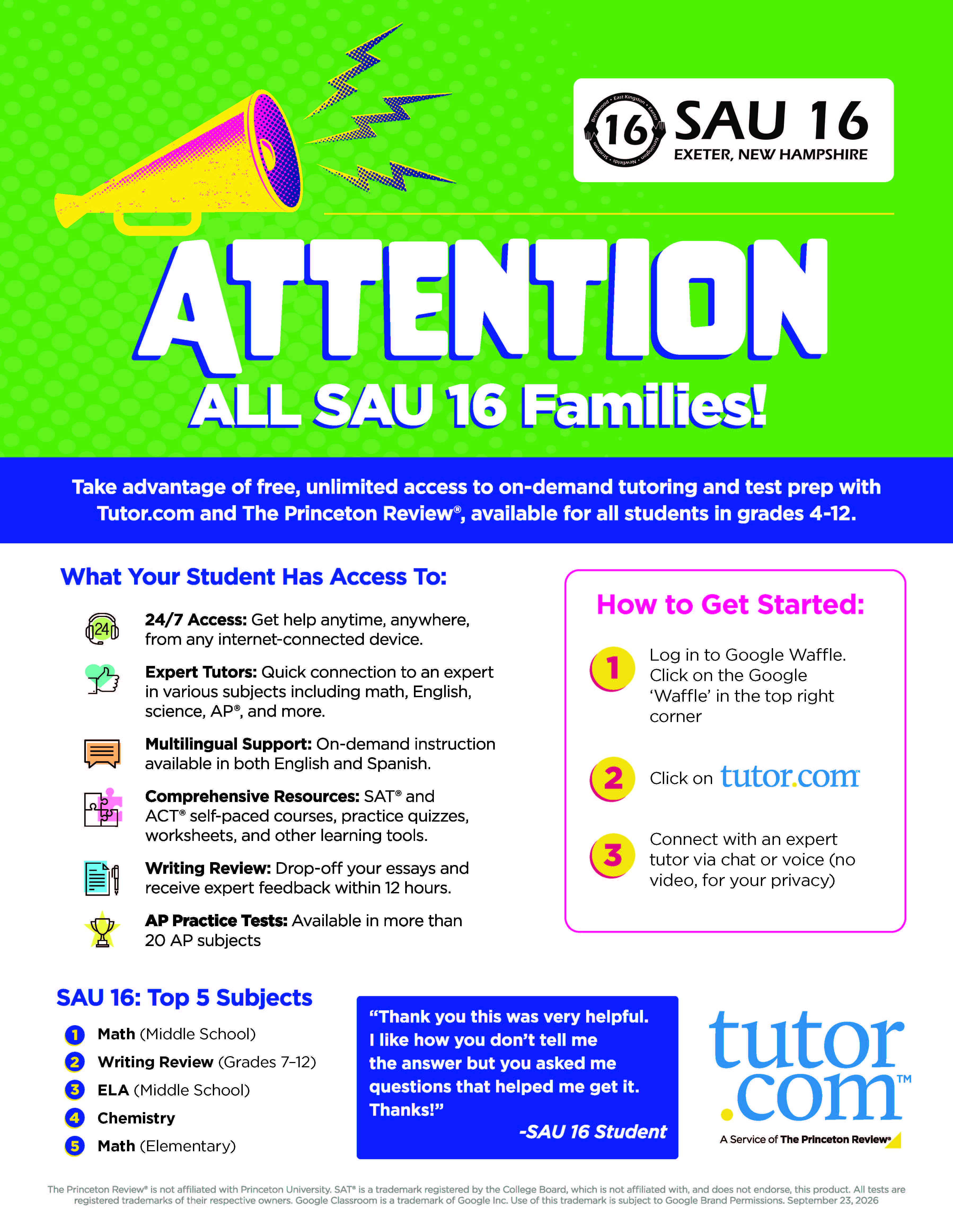 Tutor.com Flyer