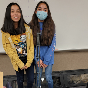 two students with their robot