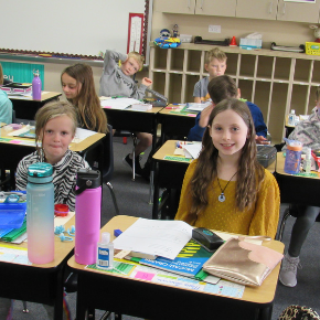 student in a classroom
