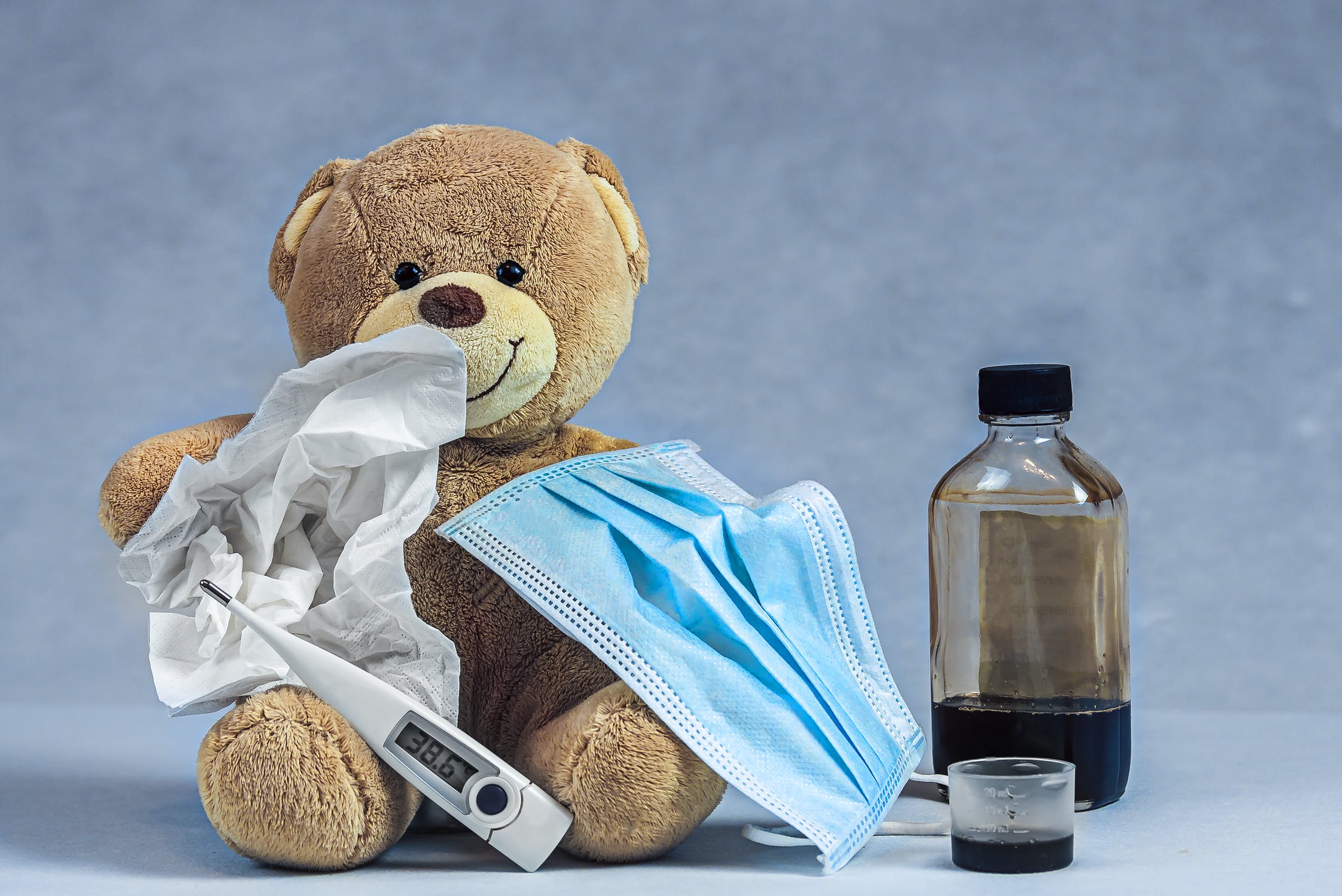 teddy bear with nursing equipment
