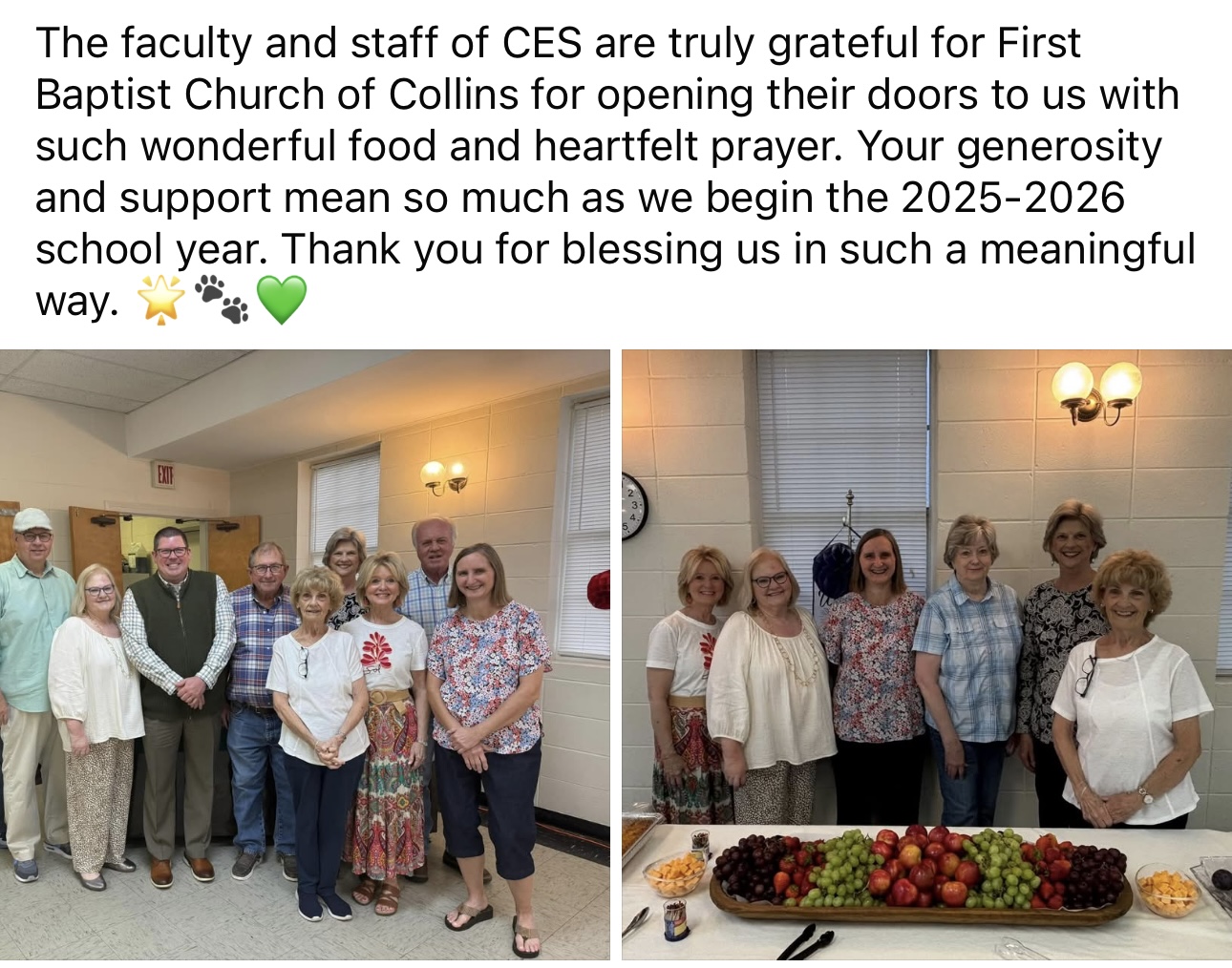 Thank You First Baptist Church of Collins