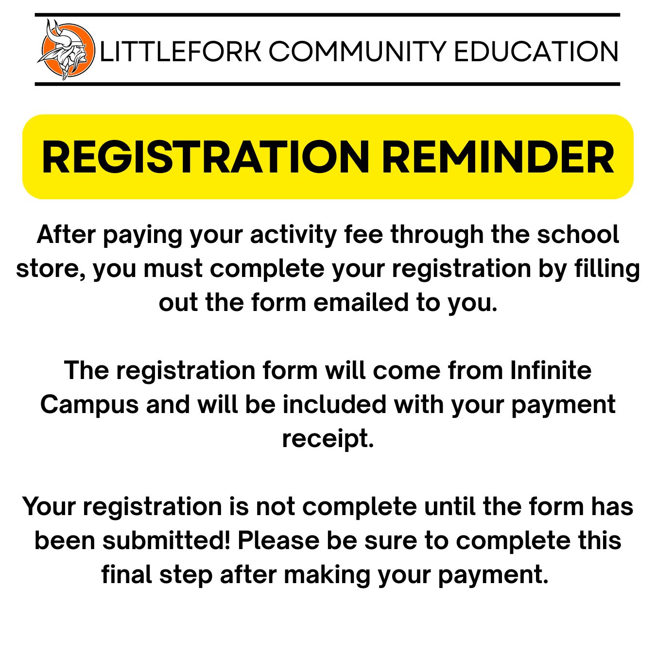 Registration Reminder