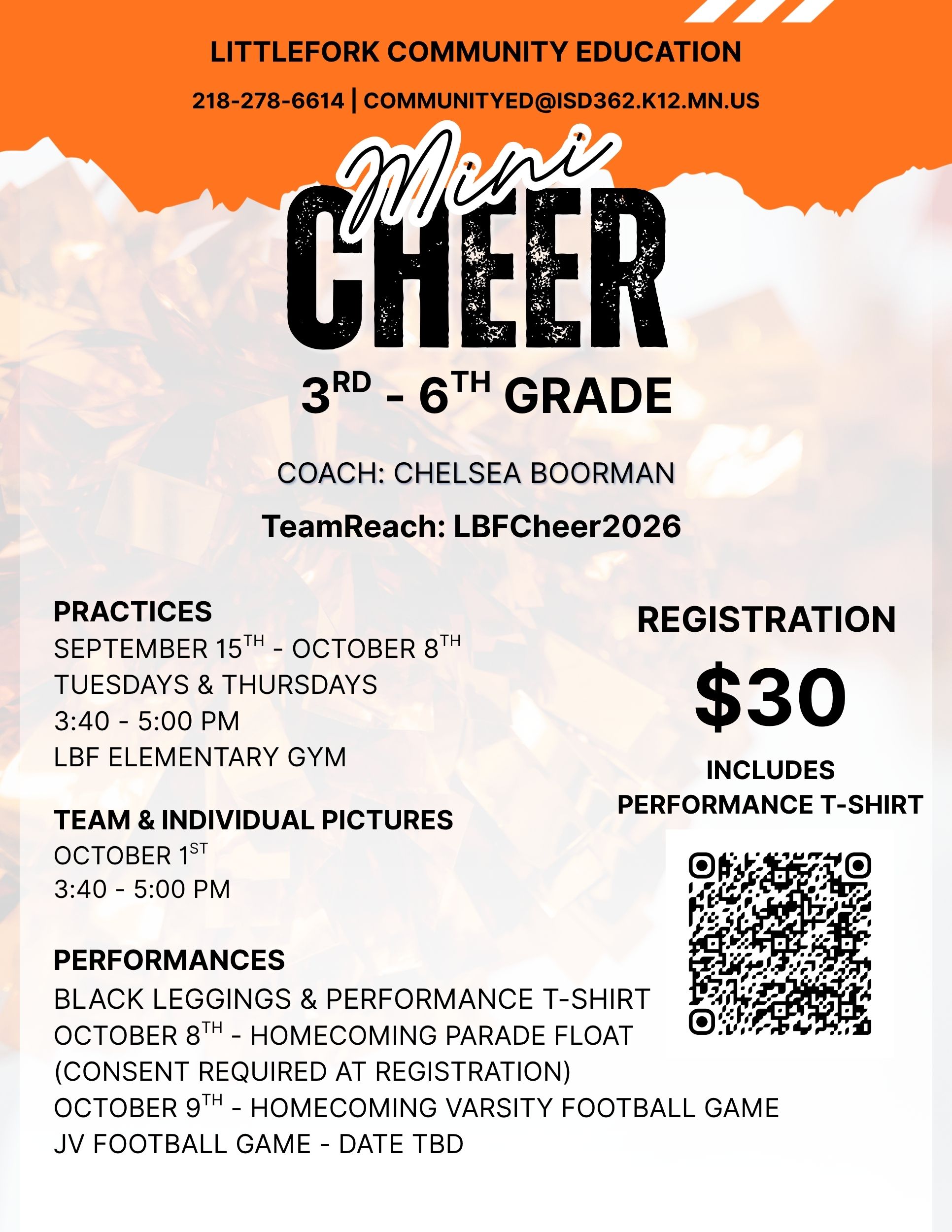 Mini-Cheer 3rd - 6th Grade
