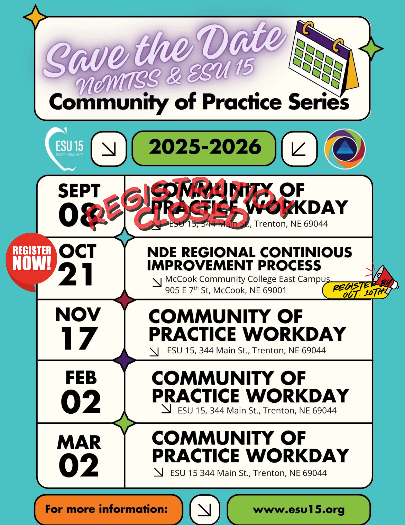 community of practice series schedule