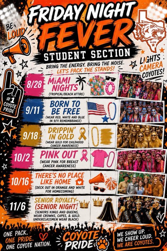 Pep Rally Schedule