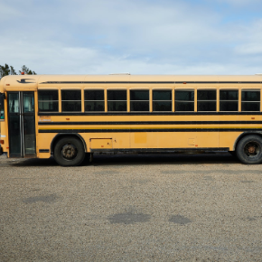 Flat front school bus