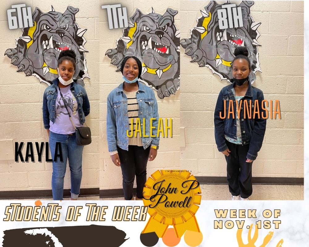 STUDENTS OF THE WEEK FOR NOVEMBER