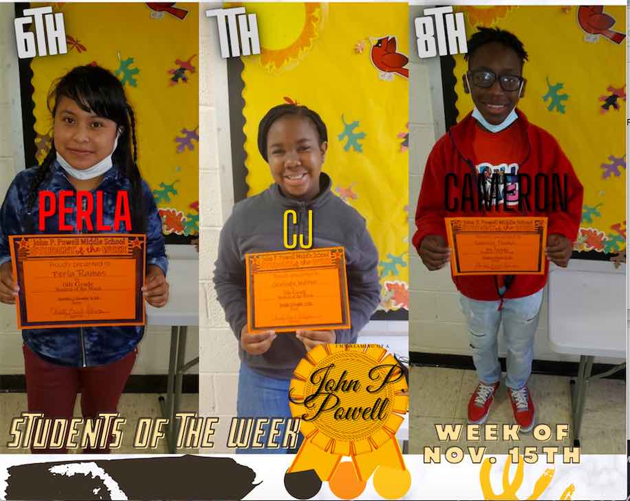 STUDENTS OF THE WEEK FOR NOVEMBER