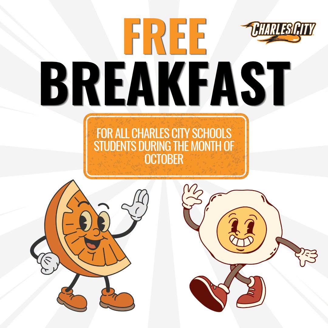 Free breakfast for Charles City School students during the month of October