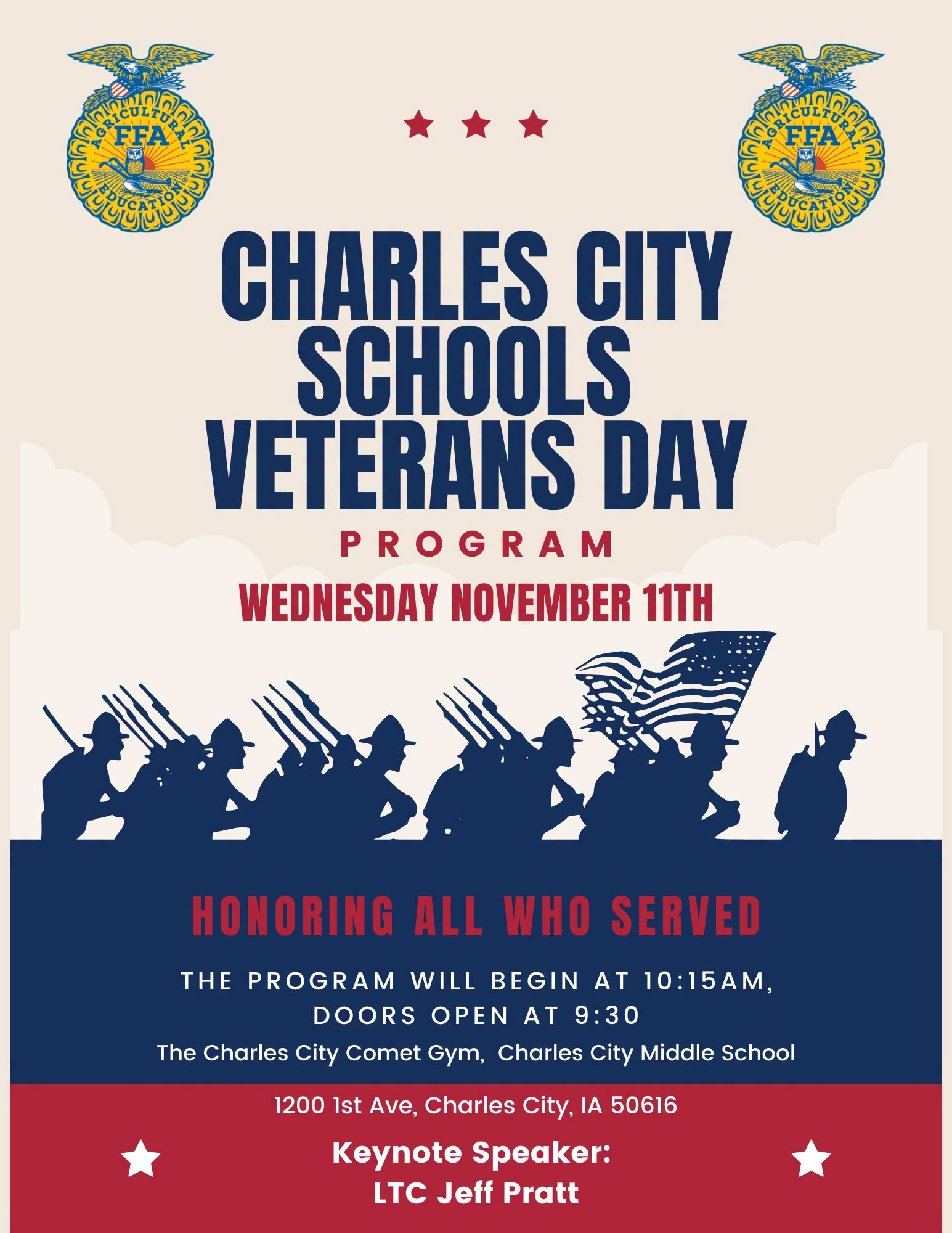Charles City Schools Veterans Day program