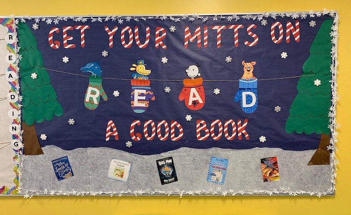 get your mitts on a good book bulletin board