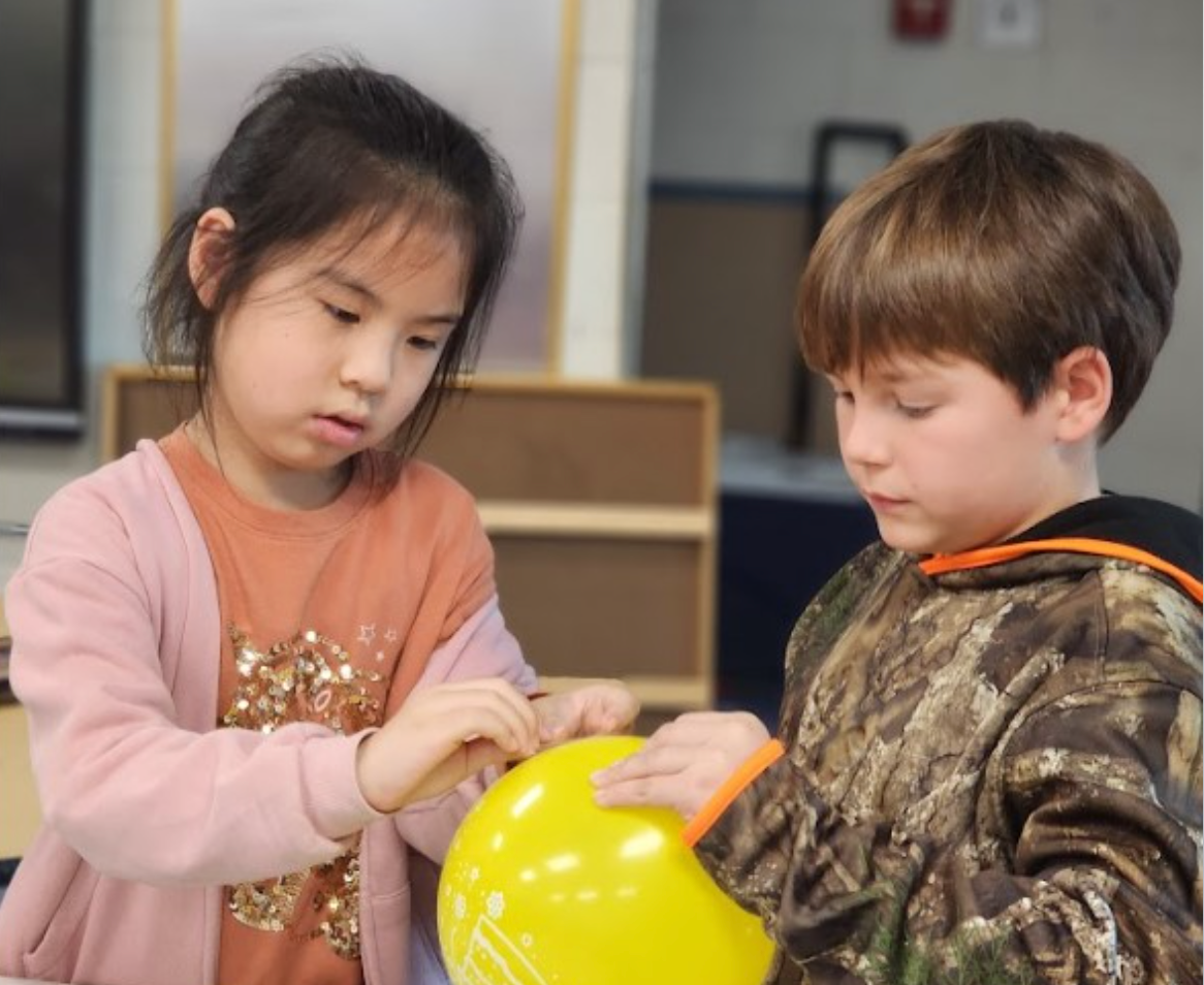 Students working on STEM project