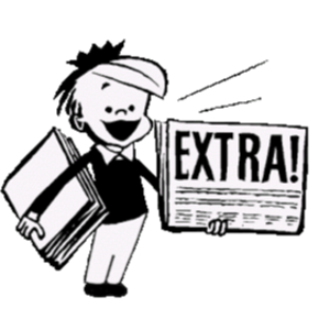 boy with newspaper drawing