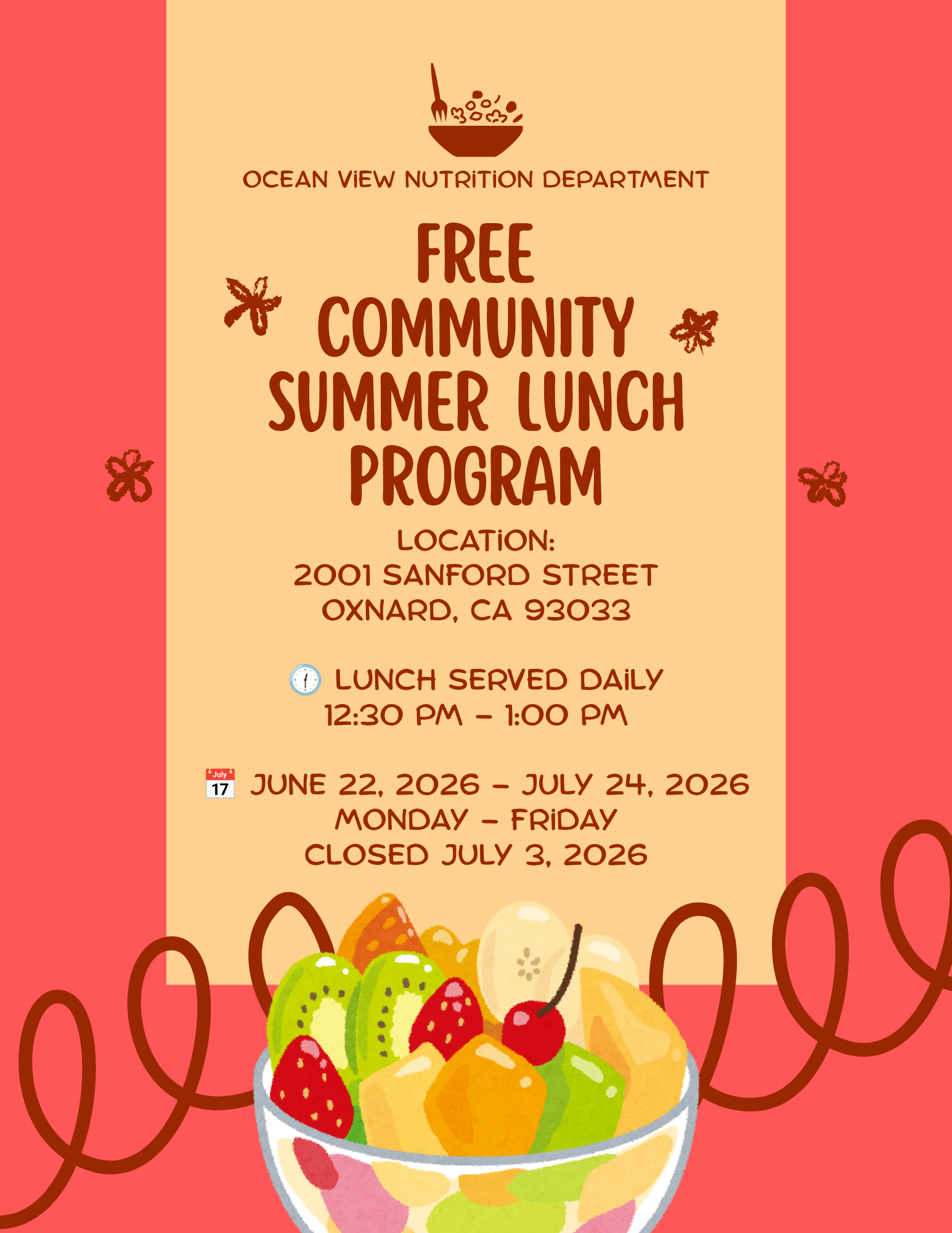 ☀️ FREE COMMUNITY SUMMER LUNCH PROGRAM ☀️