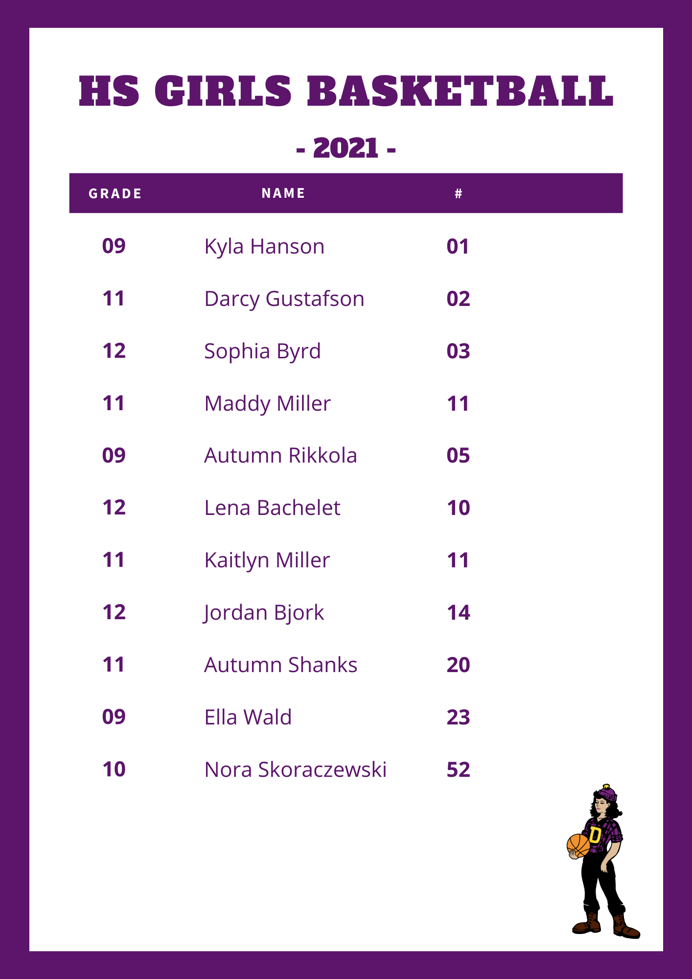 High School Girls Basketball Team