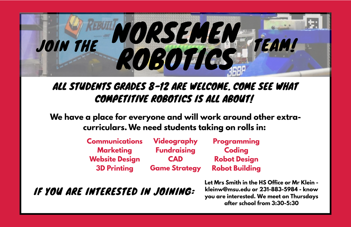 Suttons Bay Schools Robotics SignUp for the 26-27 Season