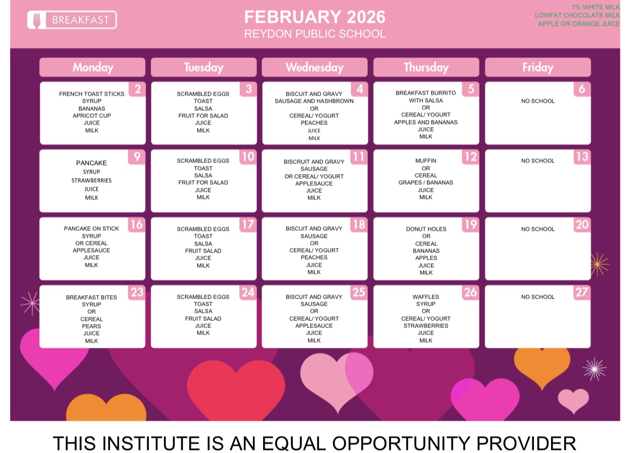 February Breakfast Menu
