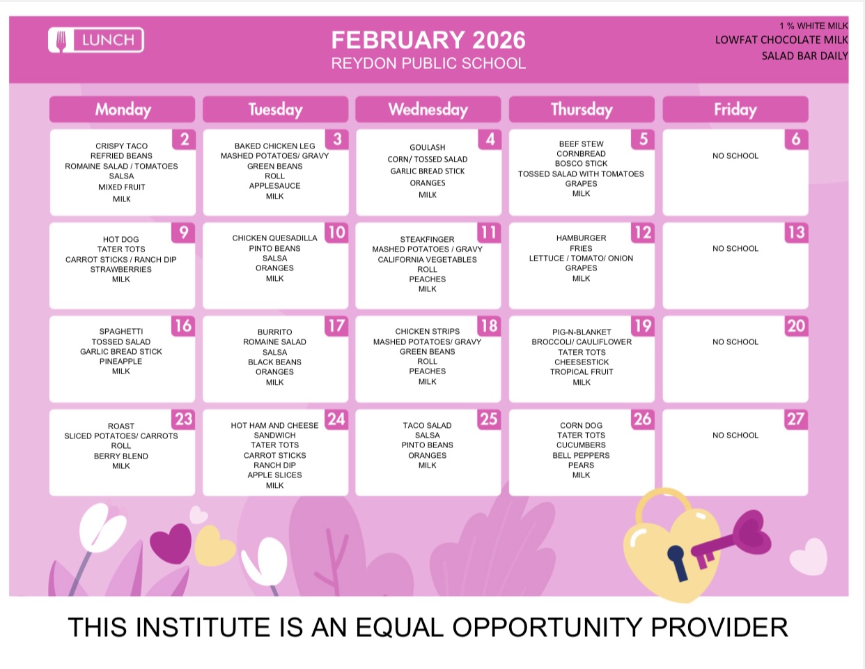 February Breakfast Menu