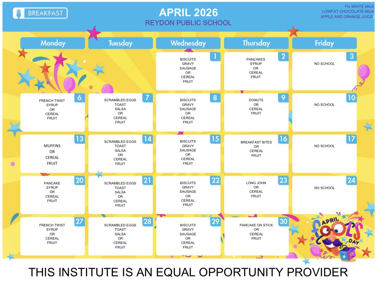 April Breakfast Menu