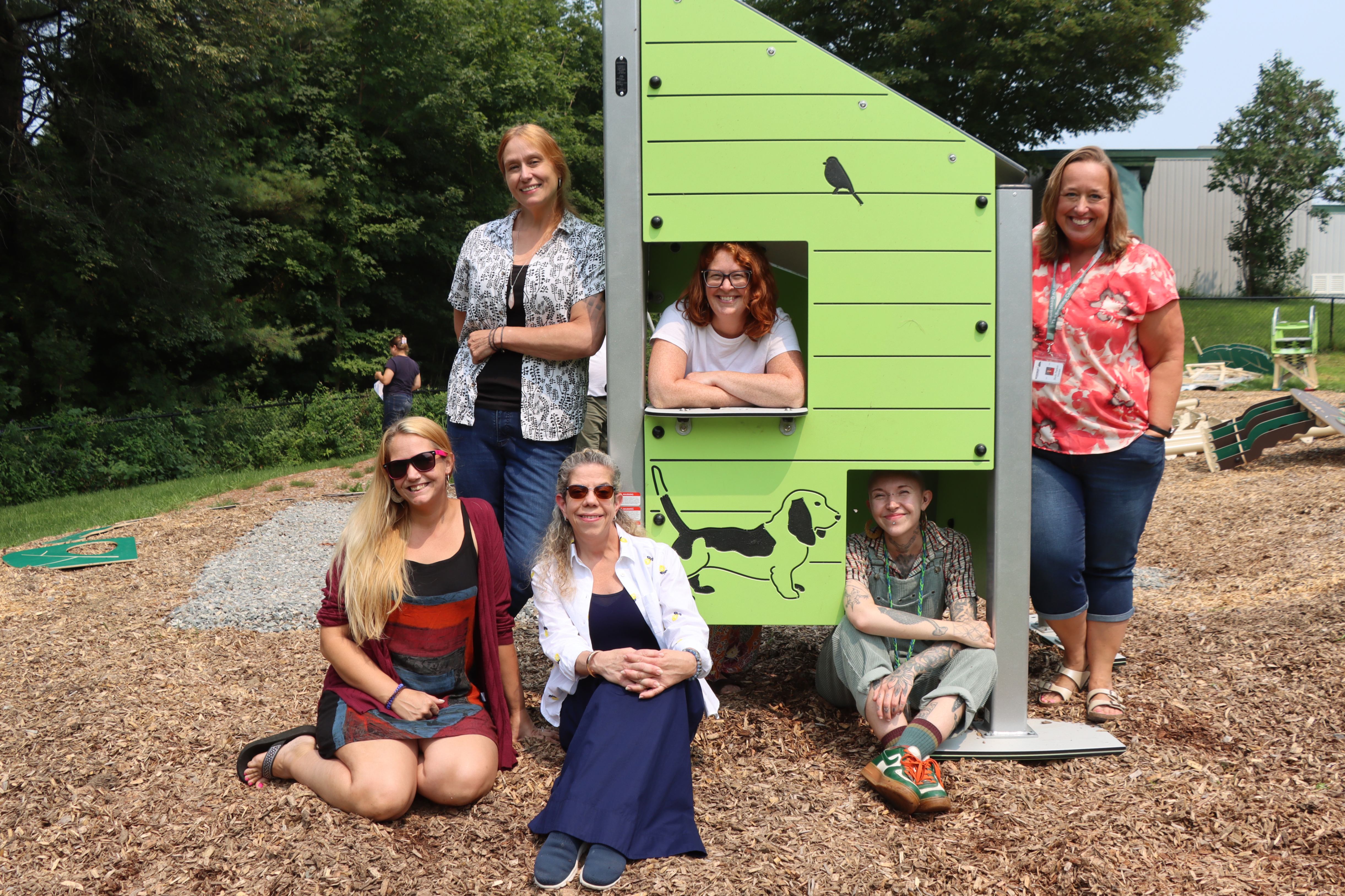 image of staff on Lakeview playground