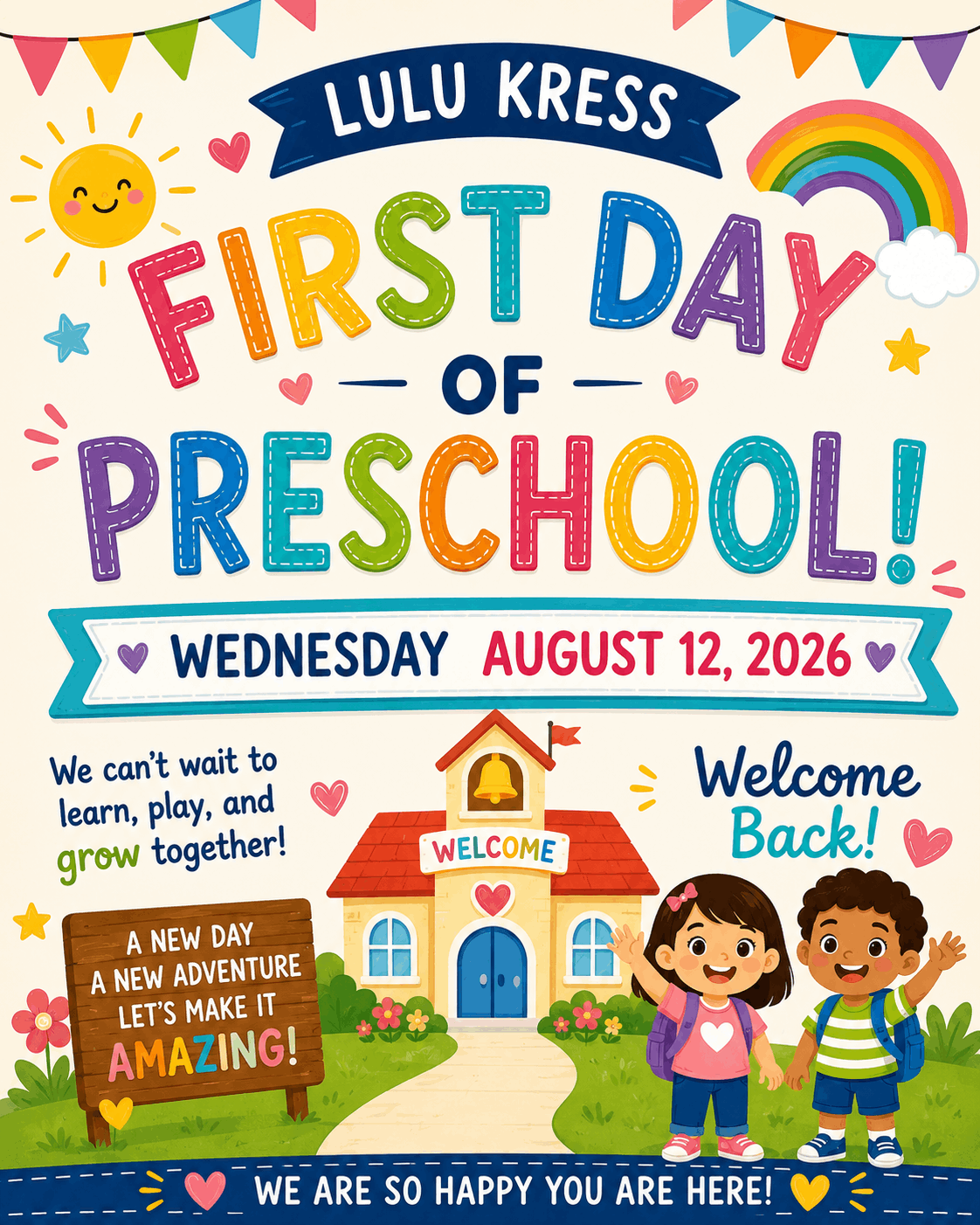 Lulu Kress First Day of School