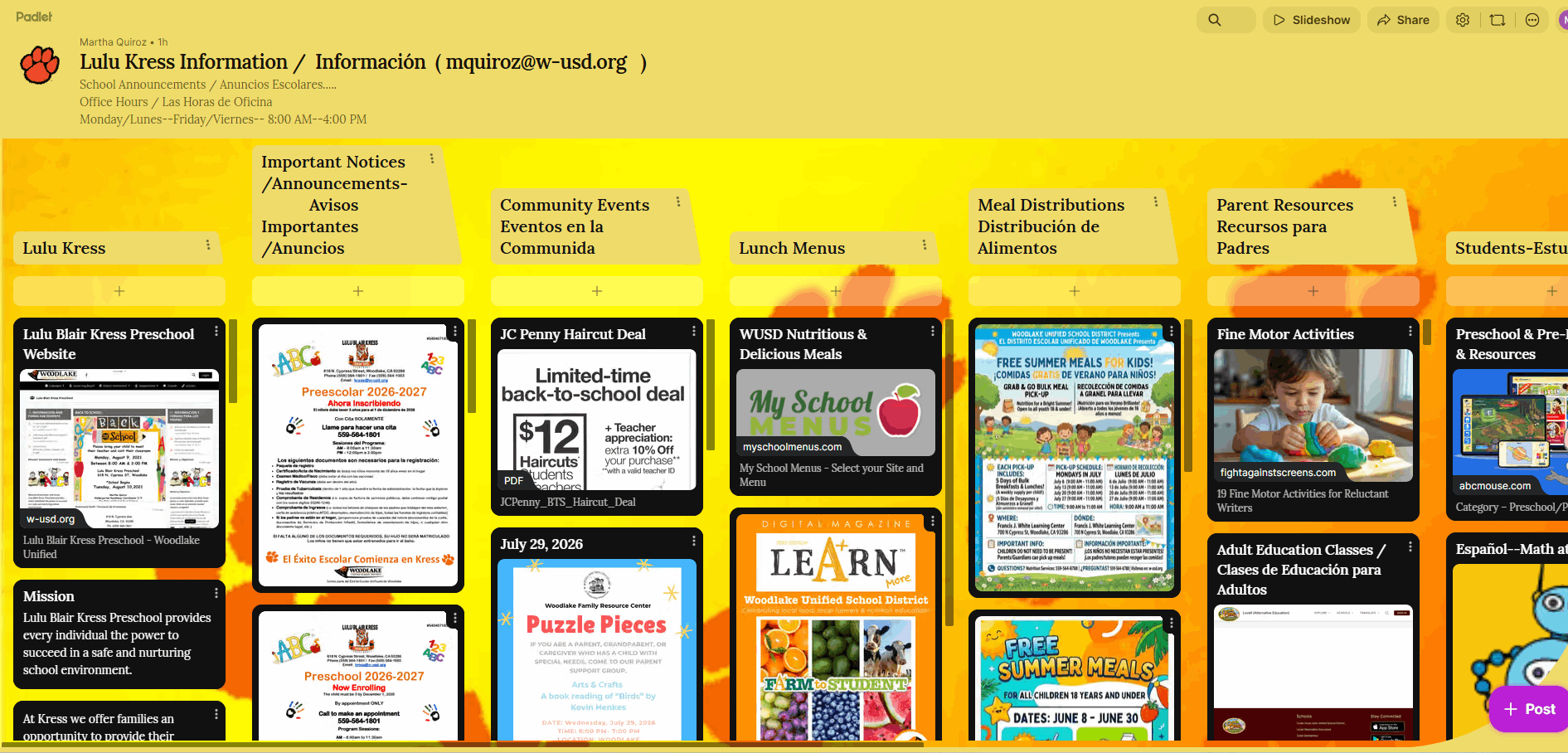 Lulu Kress Informational-Padlet 